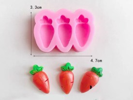 Molde silicona 3 mini zanahorias
